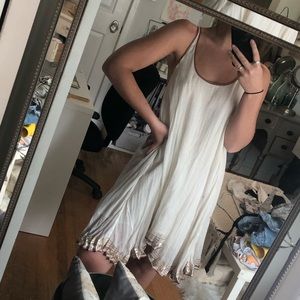 Free people soft linen/cotton slip dress!